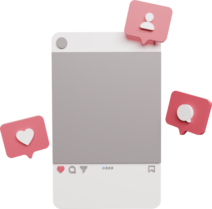 3D Social Media Interaction Illustration